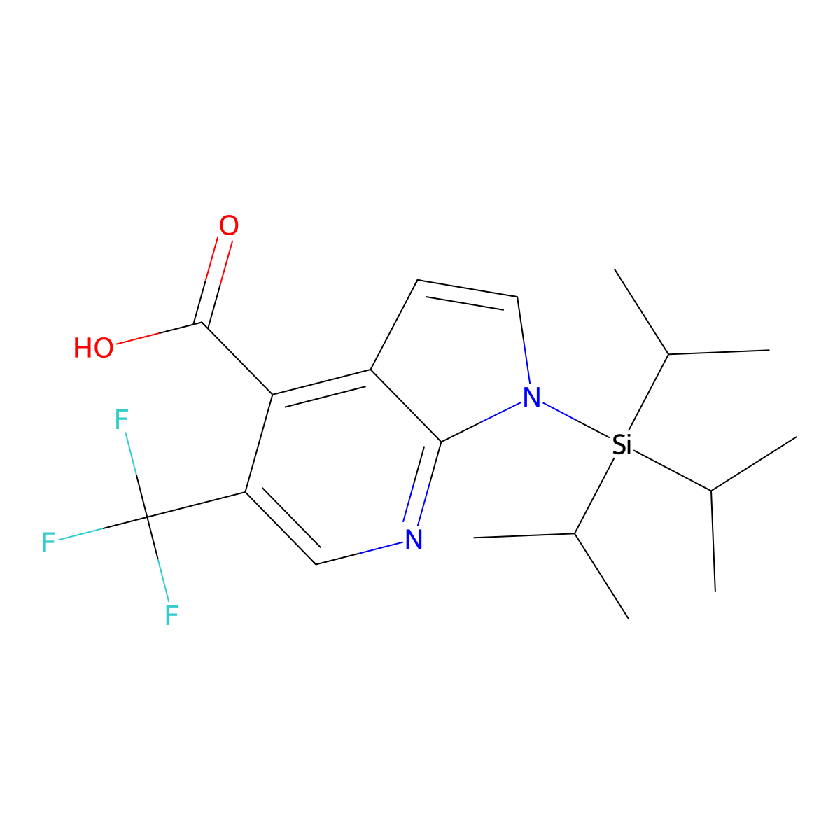 5-(Trifluoromethyl)-1-(triisopropylsilyl)-1H-pyrrolo[2,3-b]pyridine-4-carboxylic acid molecular structure, CAS 1222533-88-1
