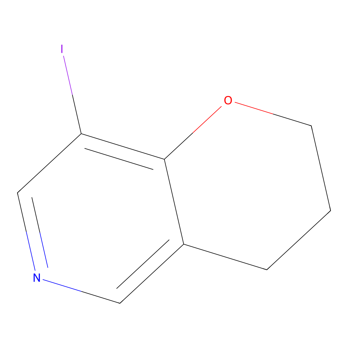 8-Iodo-3,4-dihydro-2H-pyrano[3,2-c]pyridine molecular structure, CAS 1222533-89-2