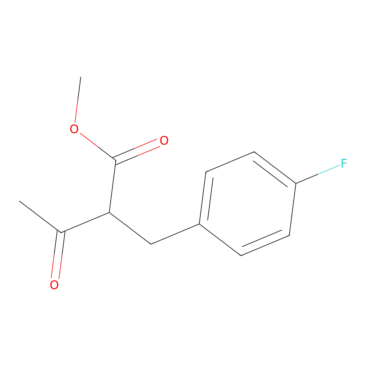Methyl 2-[(4-fluorophenyl)methyl]-3-oxobutanoate molecular structure, CAS 122255-02-1