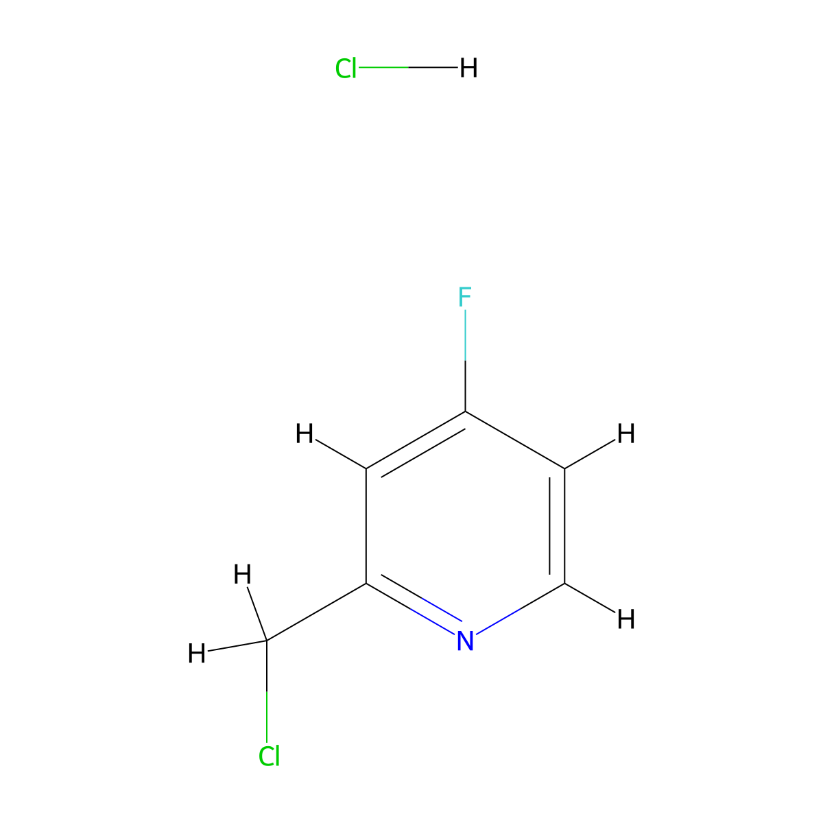2-(Chloromethyl)-4-fluoropyridin-1-ium chloride molecular structure, CAS 1222556-29-7