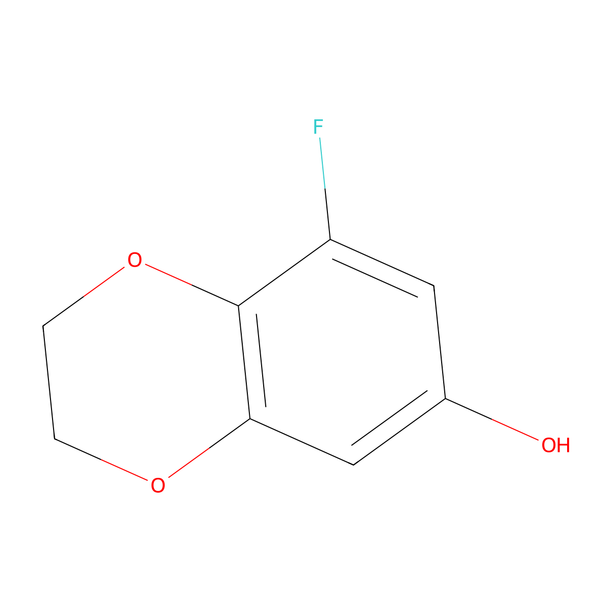 8-Fluoro-2,3-dihydro-1,4-benzodioxin-6-ol molecular structure, CAS 1222556-35-5