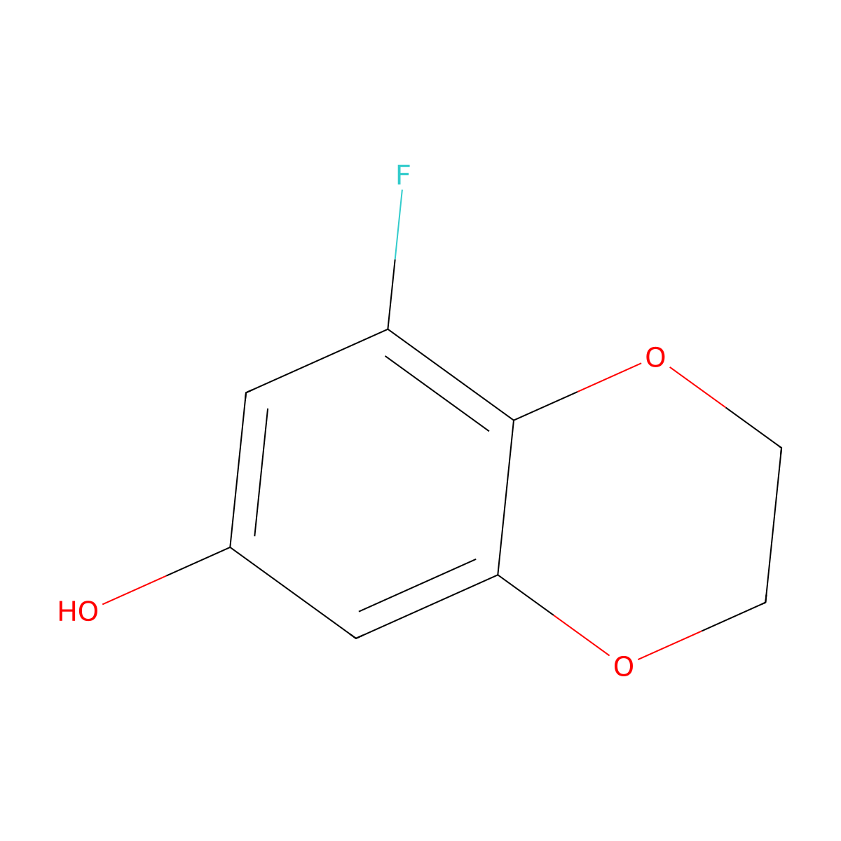 8-Fluoro-2,3-dihydro-1,4-benzodioxin-6-ol molecular structure, CAS 1222556-35-5