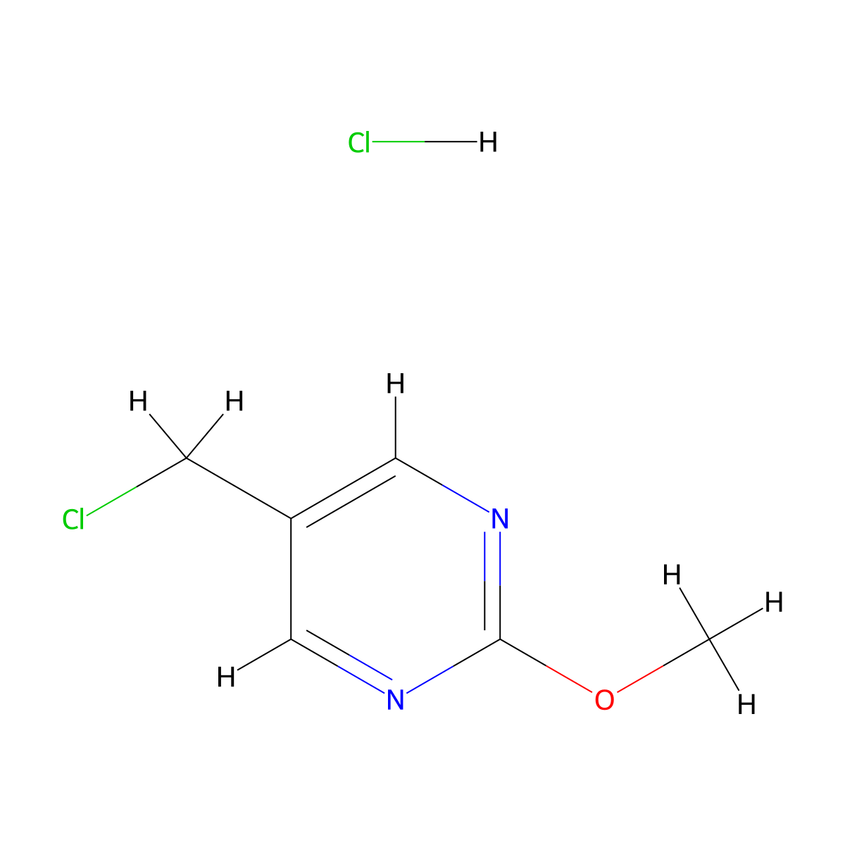 5-(Chloromethyl)-2-methoxypyrimidine hydrochloride molecular structure, CAS 1222556-82-2