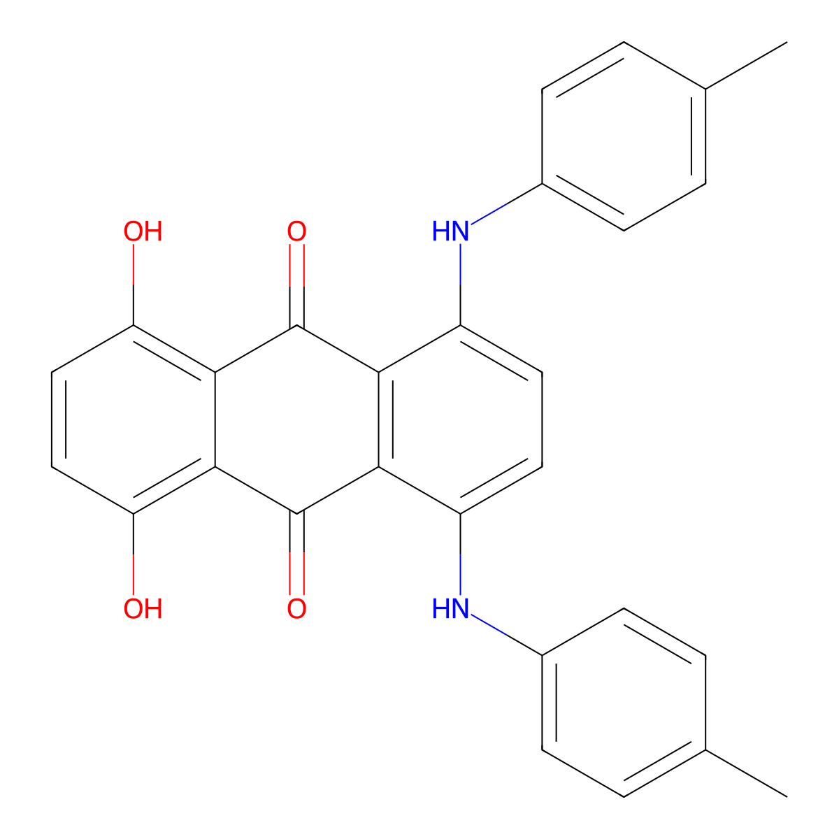 5,8-Di(p-toluidino)-1,4-dihydroxyanthraquinone molecular structure, CAS 12226-82-3