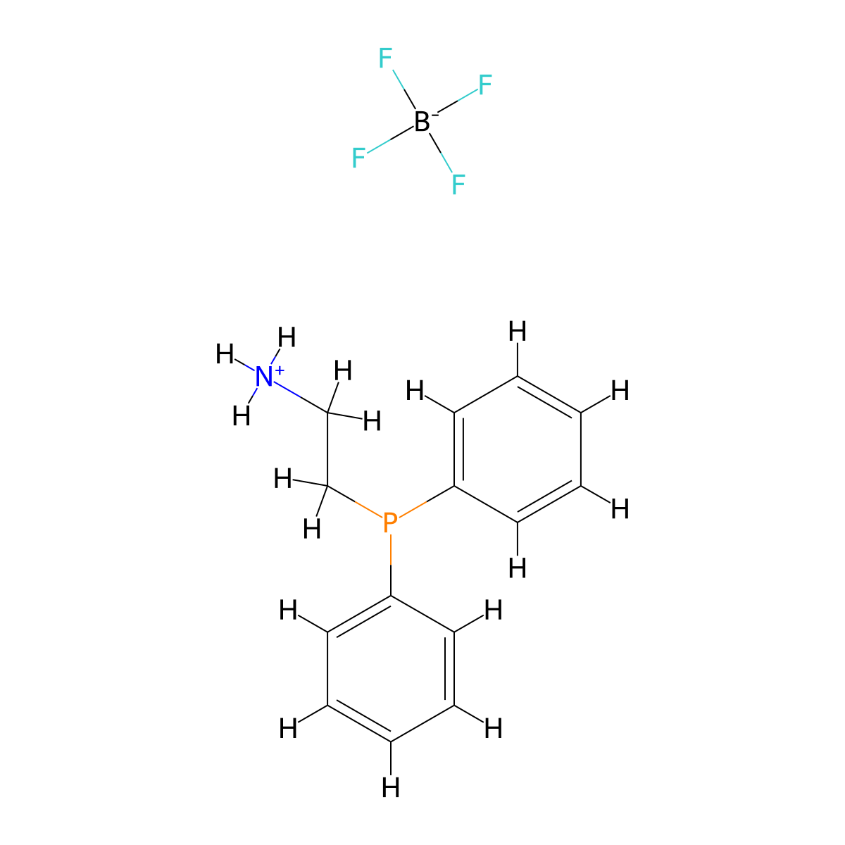 2-(Diphenylphosphanyl)ethan-1-aminium tetrafluoroborate molecular structure, CAS 1222630-32-1