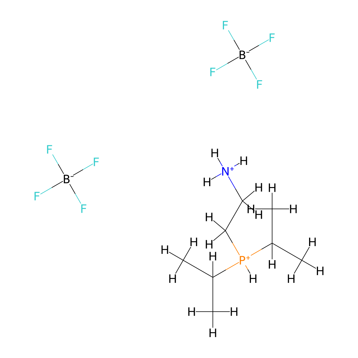 (2-Ammonioethyl)diisopropylphosphonium bis(tetrafluoroborate) molecular structure, CAS 1222630-50-3