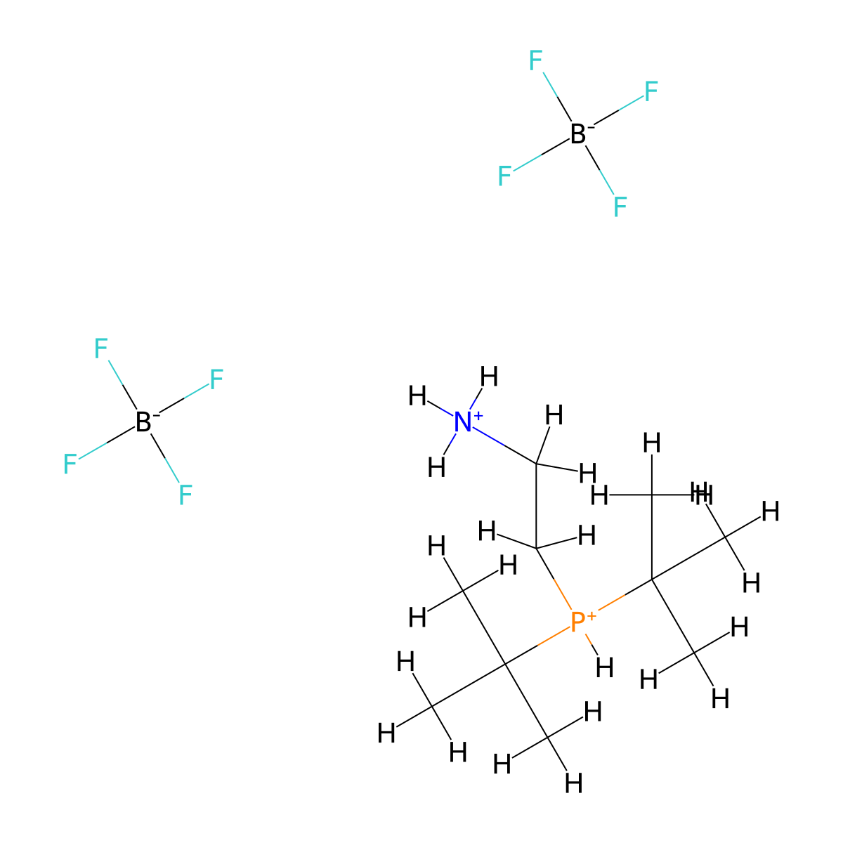 (2-Ammonioethyl)DI-T-butylphosphonium bis(tetrafluoroborate) molecular structure, CAS 1222630-51-4