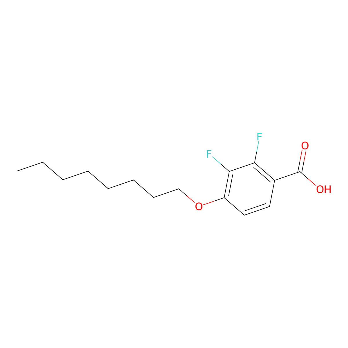 2,3-Difluoro-4-(octyloxy)benzoic acid molecular structure, CAS 122265-96-7