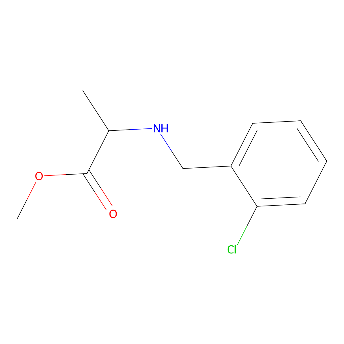 Methyl (2-chlorobenzyl)alaninate molecular structure, CAS 1222652-37-0