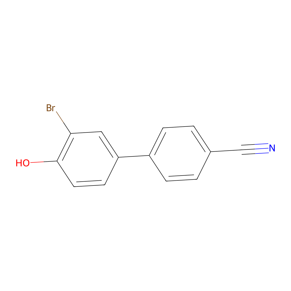 4'-Hydroxy-3'-bromo-biphenyl-4-carbonitrile molecular structure, CAS 122266-08-4