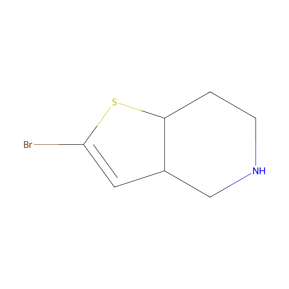 2-Bromo-3a,4,5,6,7,7a-hexahydrothieno[3,2-c]pyridine molecular structure, CAS 1222669-39-7