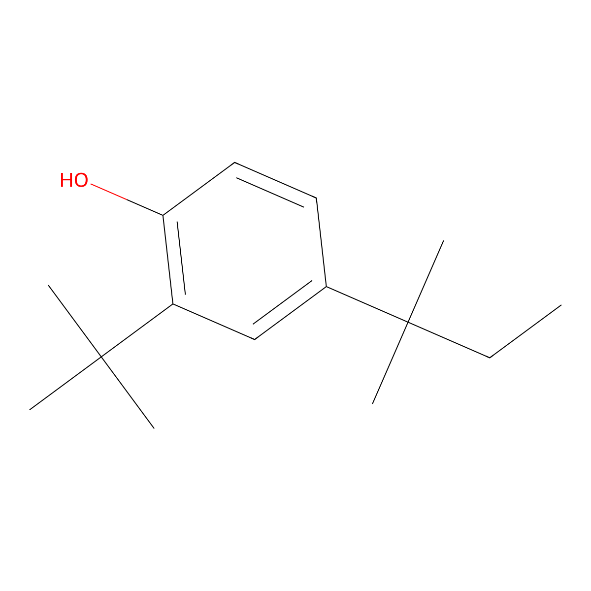 2-tert-Butyl-4-(2-methylbutan-2-yl)phenol molecular structure, CAS 122269-03-8