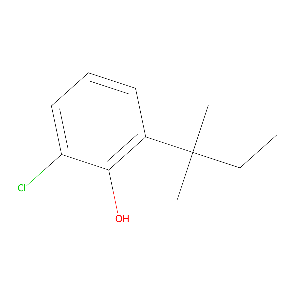 2-Chloro-6-(1,1-dimethylpropyl)phenol molecular structure, CAS 122269-04-9