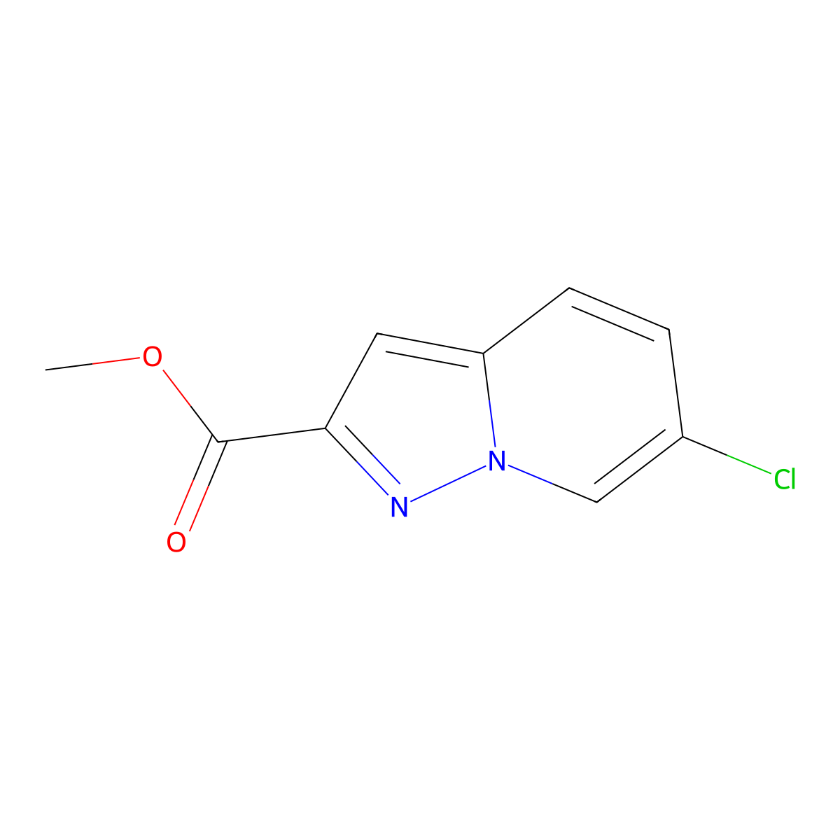 6-Chloropyrazolo[1,5-a]pyridine-2-carboxylic acid methyl ester molecular structure, CAS 1222709-26-3