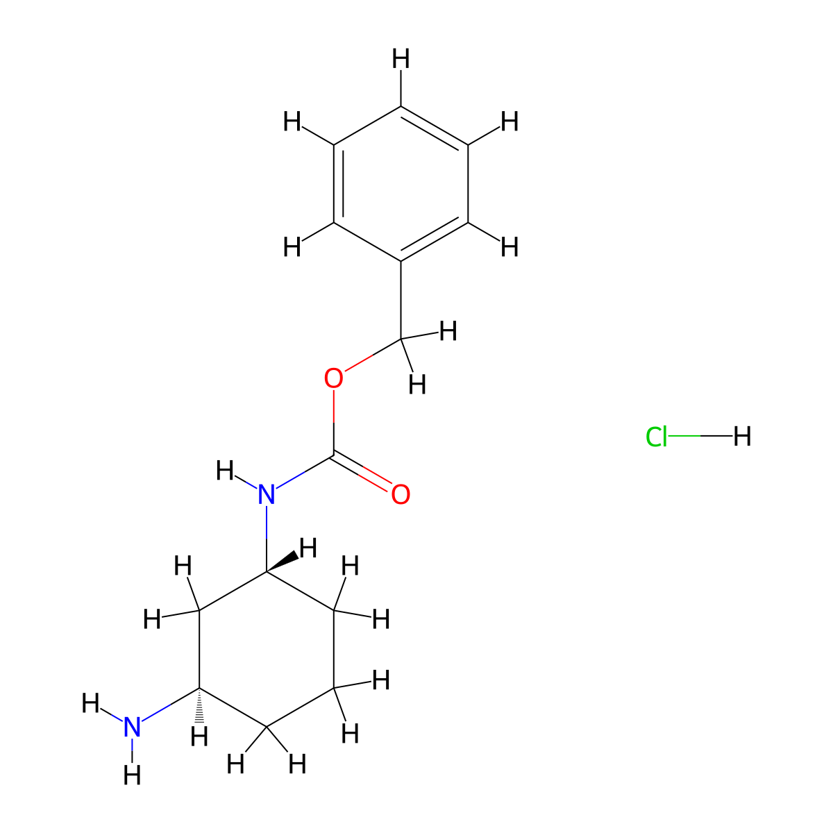 Benzyl trans-3-aminocyclohexylcarbamate hydrochloride molecular structure, CAS 1222709-28-5