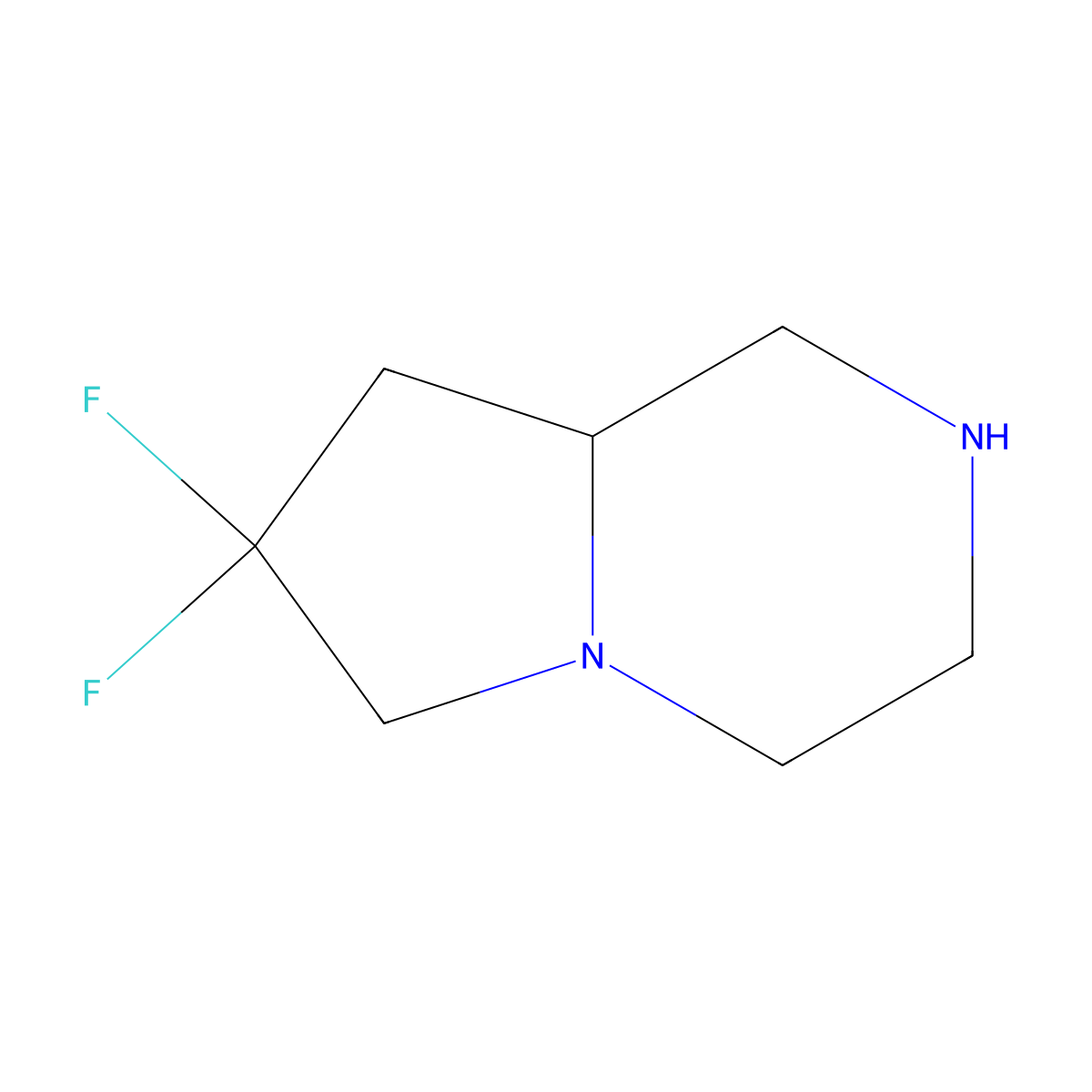 (S)-7,7-Difluorooctahydropyrrolo[1,2-a]pyrazine molecular structure, CAS 1222710-79-3