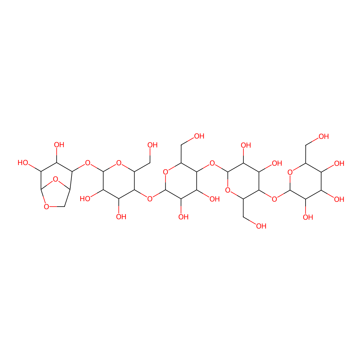 1,6-Anhydro-b-D-cellopentose molecular structure, CAS 122274-98-0