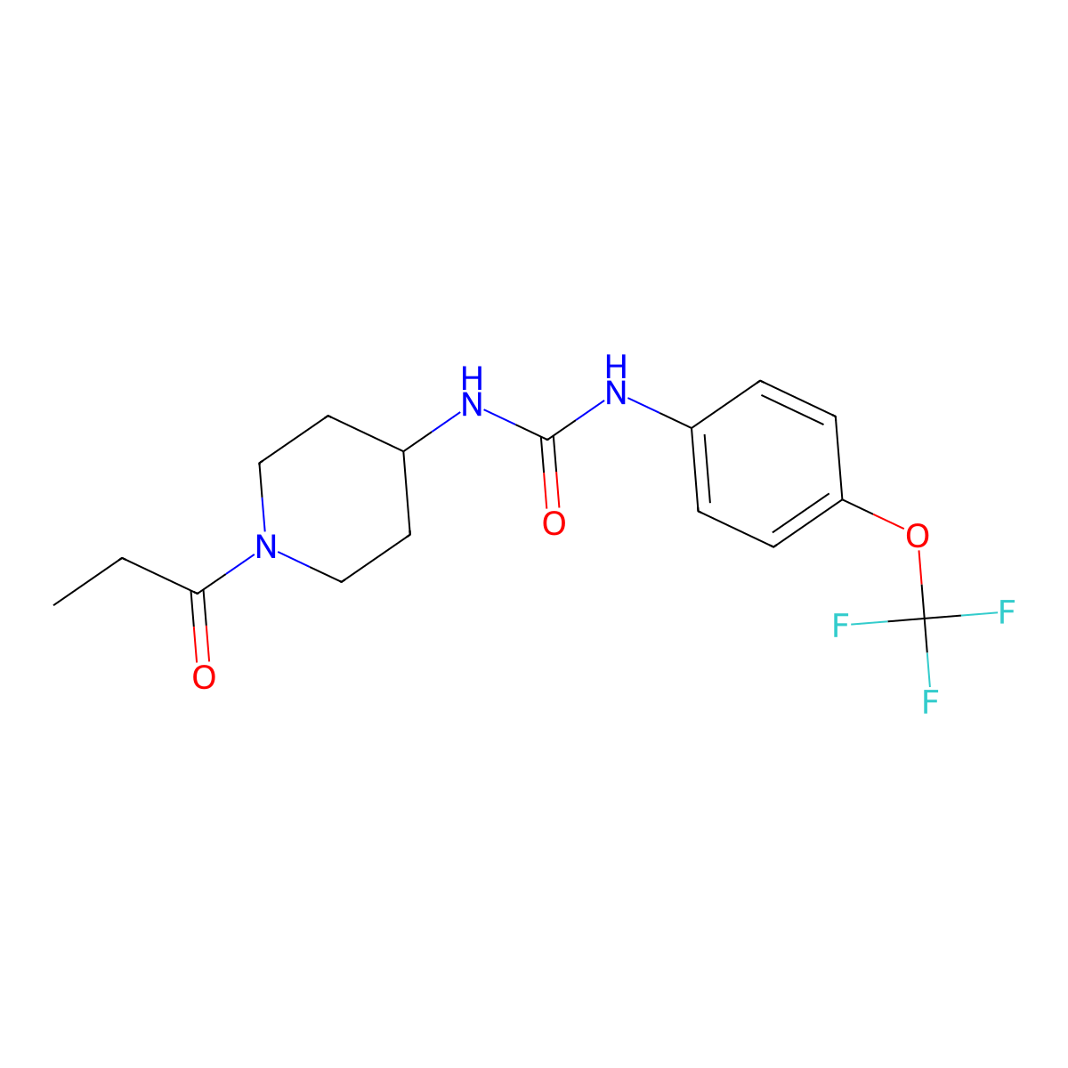 1-Trifluoromethoxyphenyl-3-(1-propionylpiperidine-4-yl)urea molecular structure, CAS 1222780-33-7