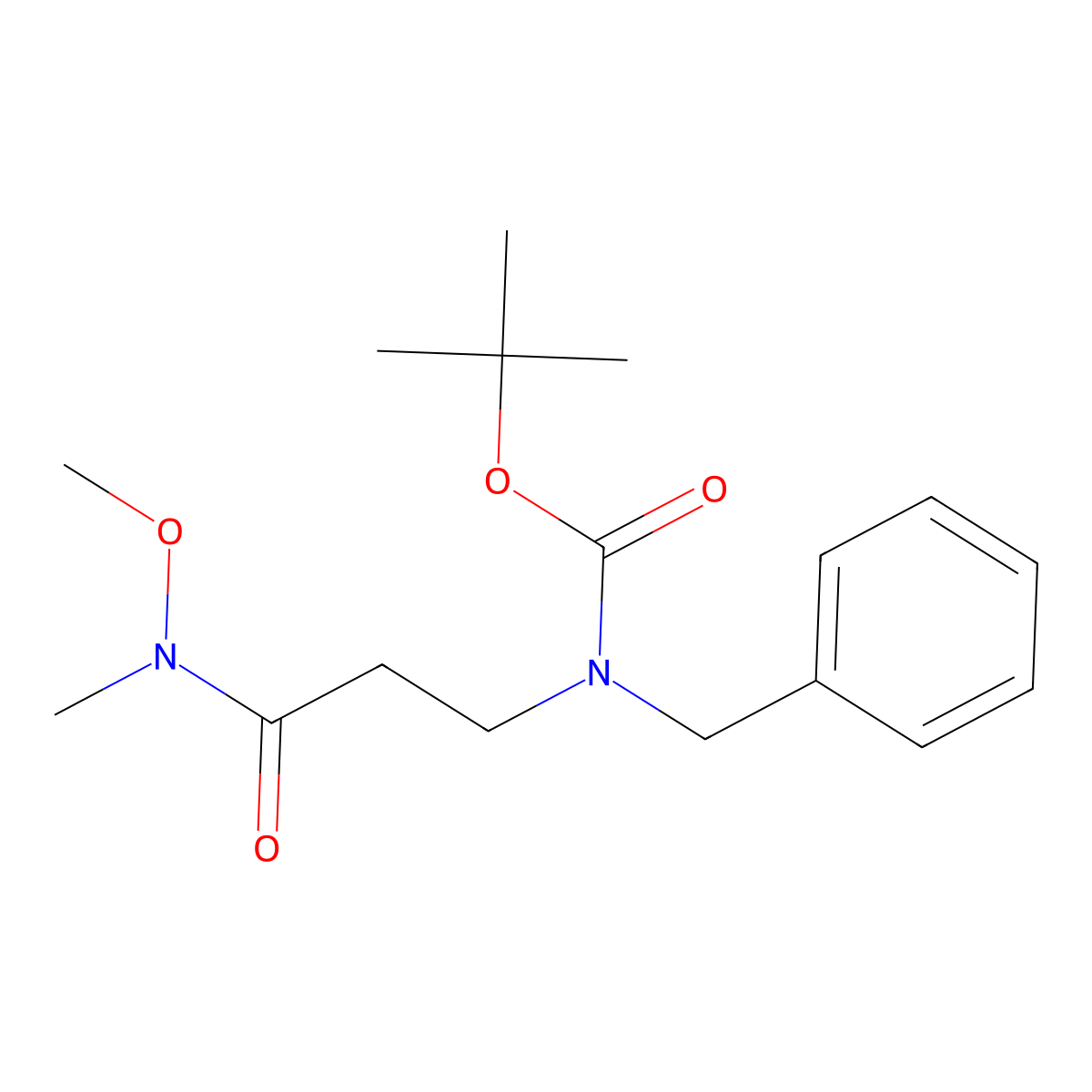 tert-butyl N-benzyl-N-{2-[methoxy(methyl)carbamoyl]ethyl}carbamate molecular structure, CAS 1222789-82-3
