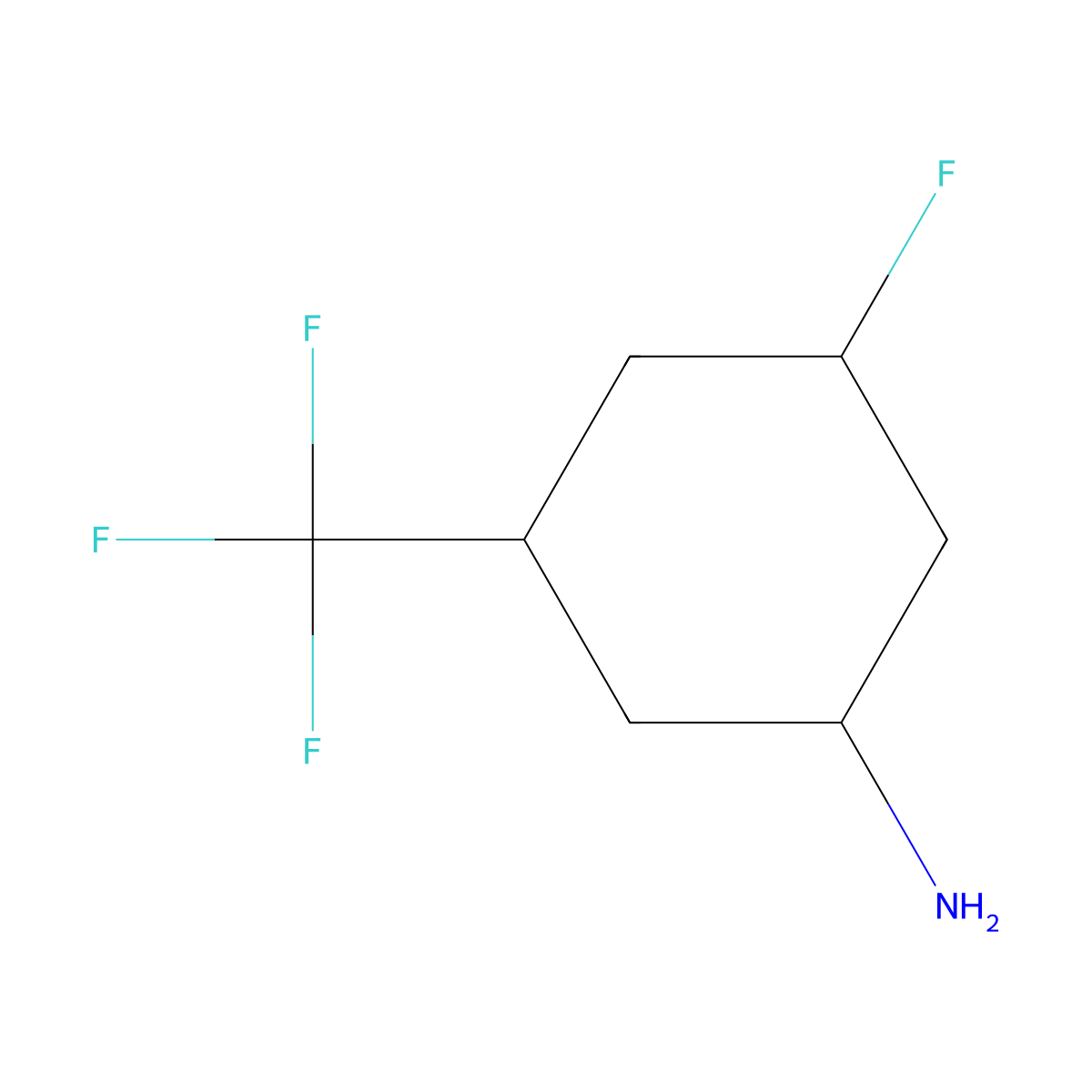 3-Fluoro-5-(trifluoromethyl)cyclohexan-1-amine molecular structure, CAS 1222791-50-5