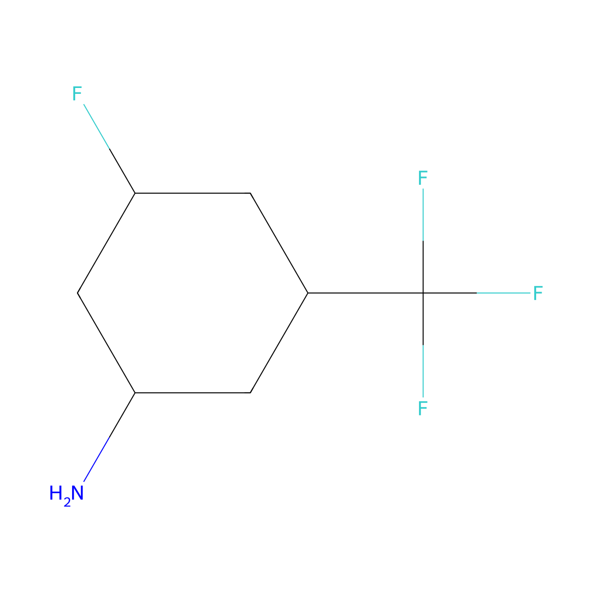 3-Fluoro-5-(trifluoromethyl)cyclohexan-1-amine molecular structure, CAS 1222791-50-5