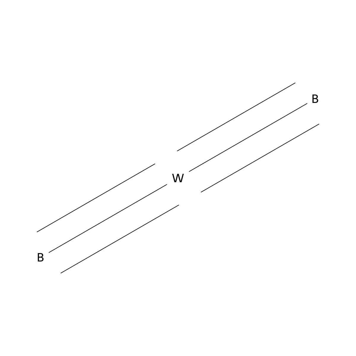 Tungsten boride (WB2) molecular structure, CAS 12228-69-2