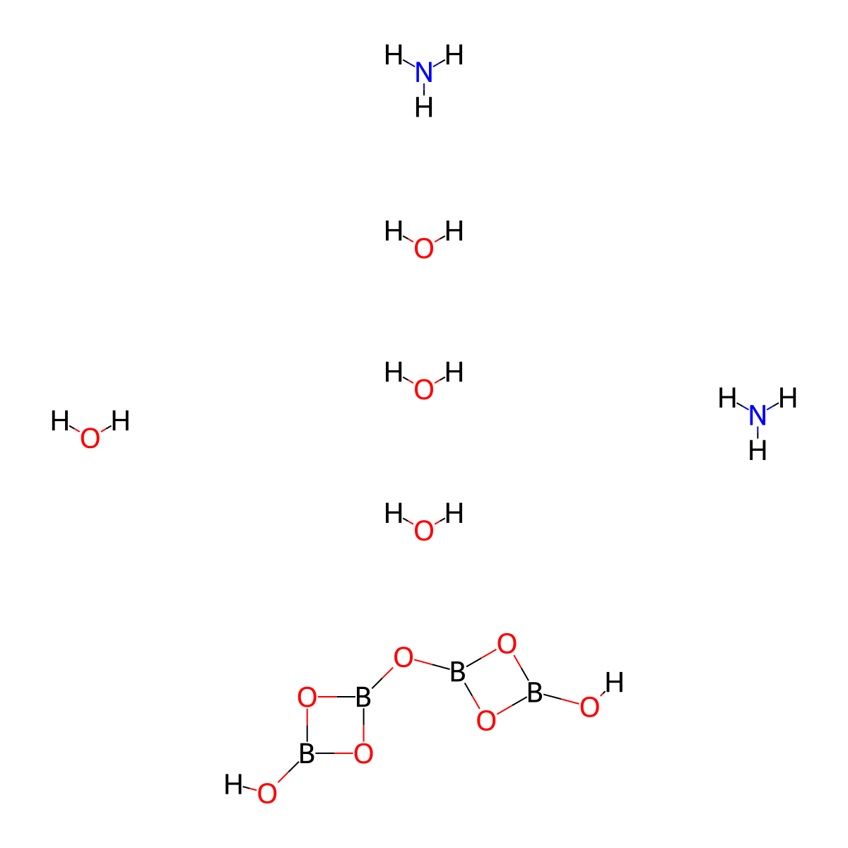 4,4'-Oxydi(1,3,2,4-dioxadiboretan-2-ol)--ammonia--water (1/2/4) molecular structure, CAS 12228-87-4