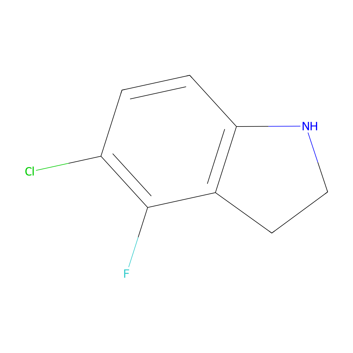 5-Chloro-4-fluoroindoline molecular structure, CAS 1222804-82-1