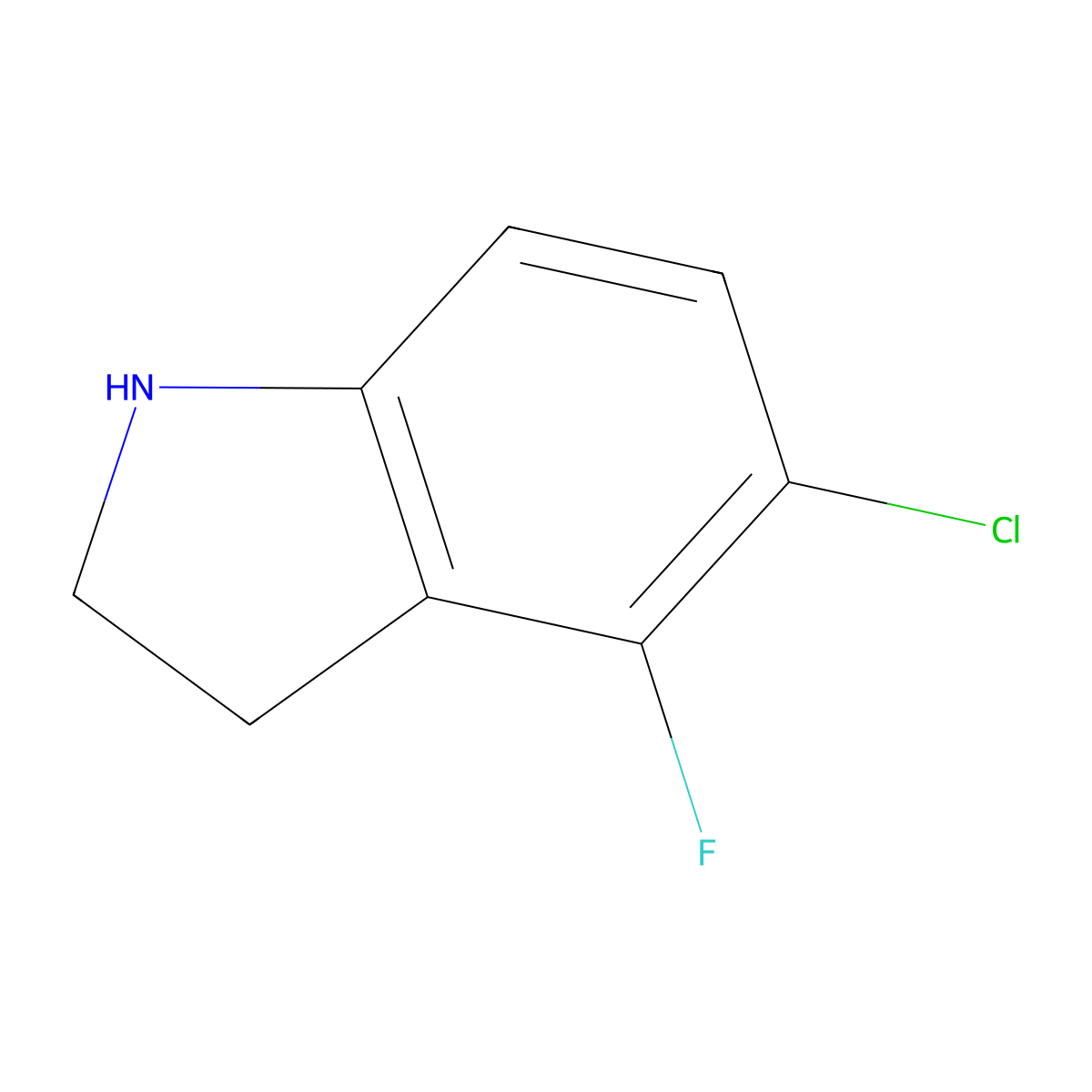 5-Chloro-4-fluoroindoline molecular structure, CAS 1222804-82-1