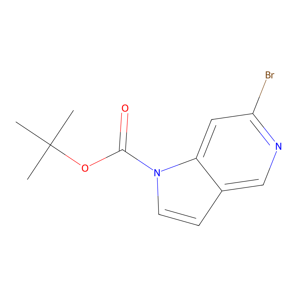 tert-Butyl 6-bromo-1H-pyrrolo[3,2-c]pyridine-1-carboxylate molecular structure, CAS 1222809-40-6