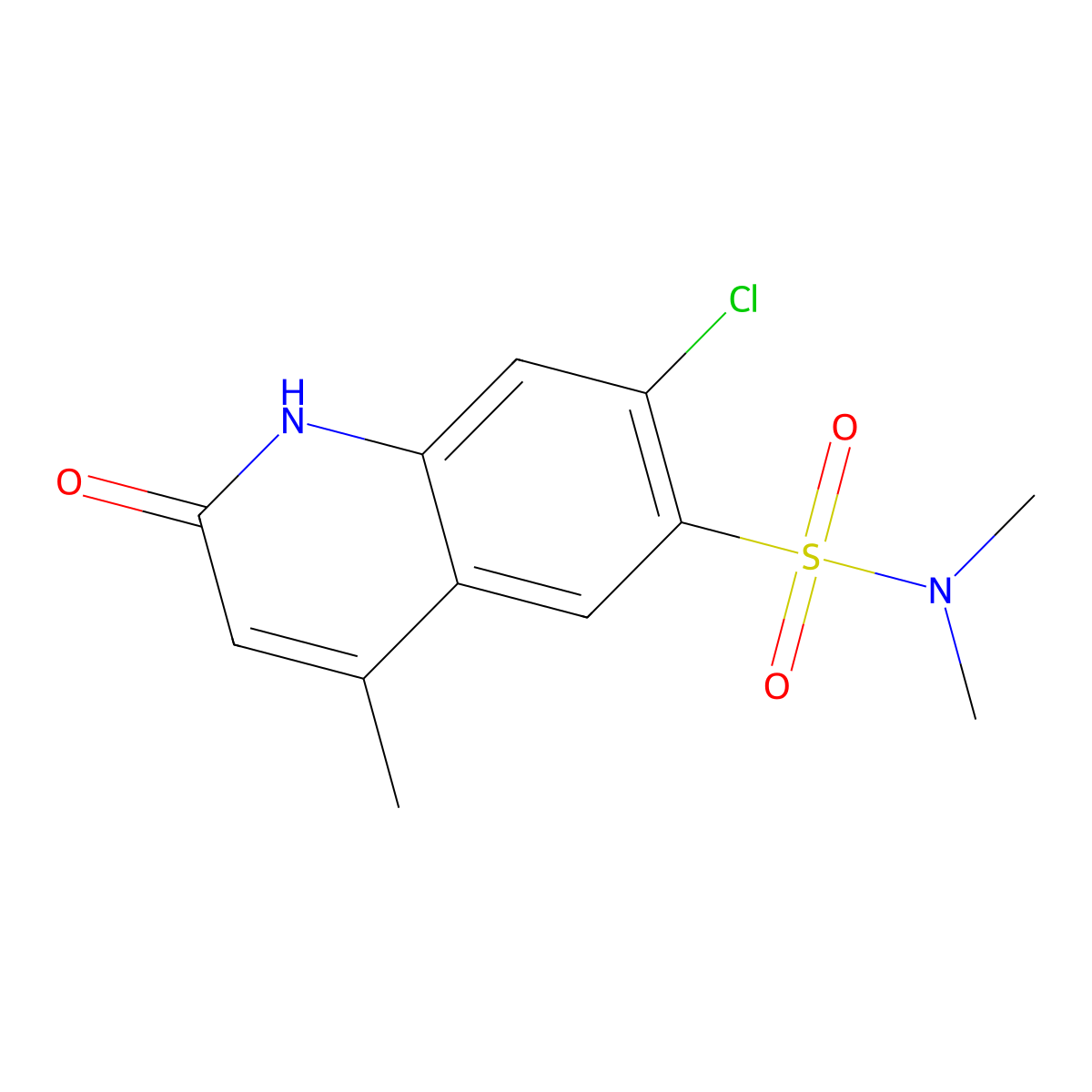 7-Chloro-N,N,4-trimethyl-2-oxo-1,2-dihydroquinoline-6-sulfonamide molecular structure, CAS 1222859-26-8