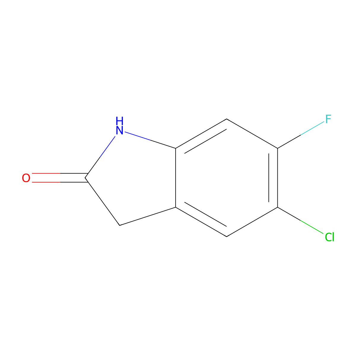 5-Chloro-6-fluoroindolin-2-one molecular structure, CAS 1222884-81-2
