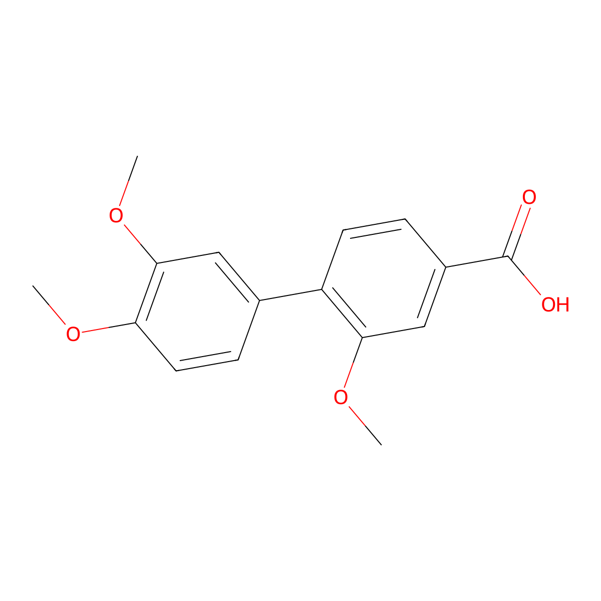 4-(3,4-Dimethoxyphenyl)-3-methoxybenzoic acid molecular structure, CAS 122294-15-9