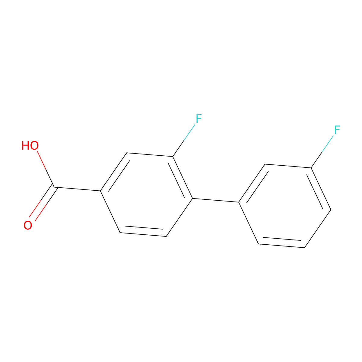 4-(3-Fluorophenyl)-3-fluorobenzoic acid molecular structure, CAS 122294-52-4