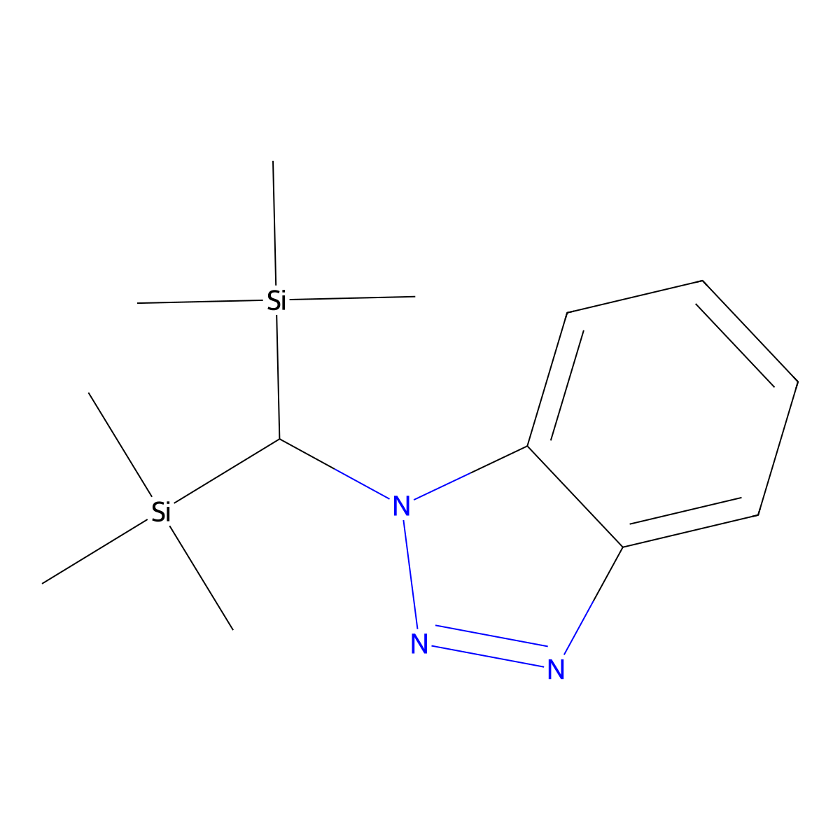 1-[Bis(trimethylsilyl)methyl]-1H-1,2,3-benzotriazole molecular structure, CAS 122296-01-9