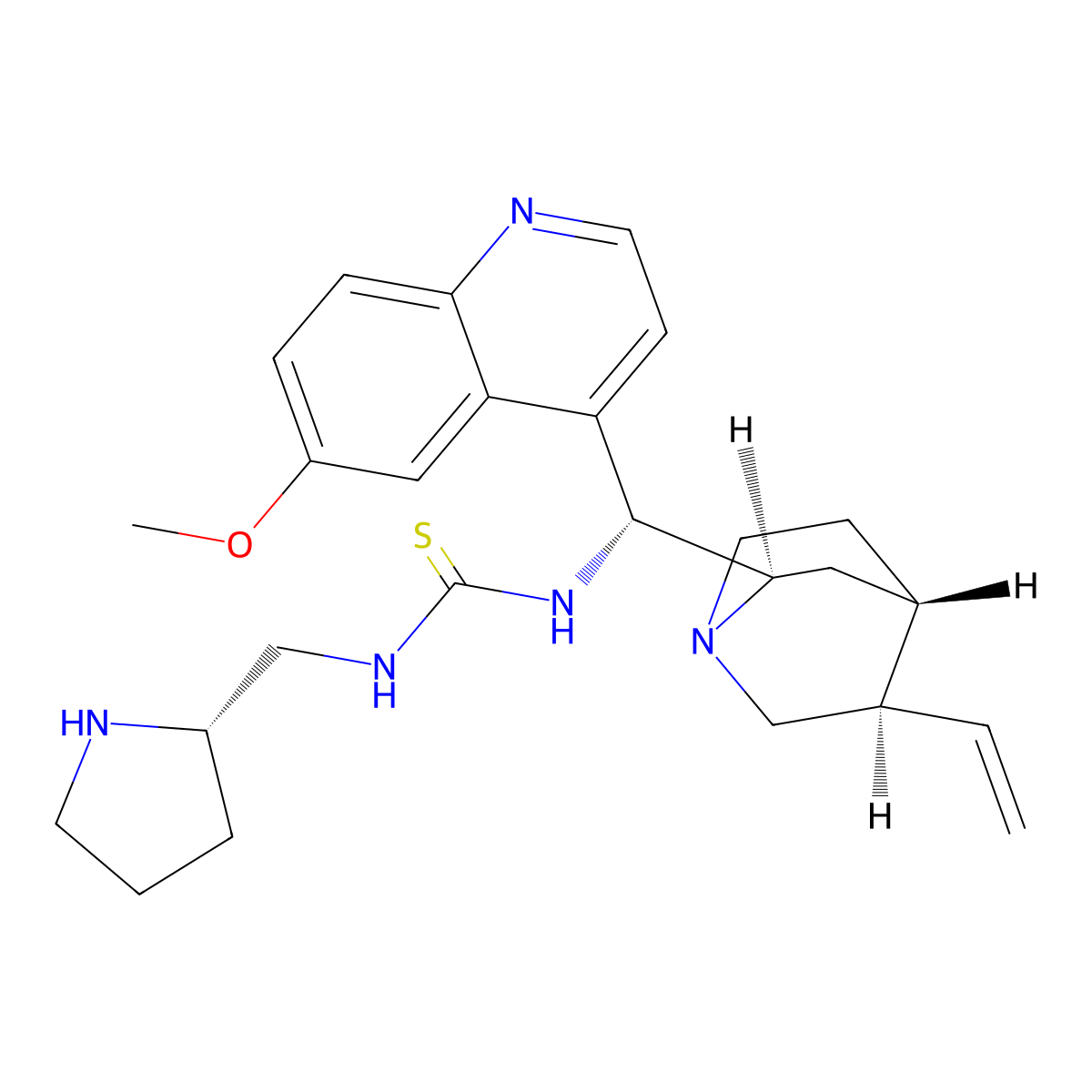 N-[(9R)-6'-Methoxycinchonan-9-yl]-N'-[(2S)-2-pyrrolidinylmethyl]thiourea molecular structure, CAS 1222966-42-8