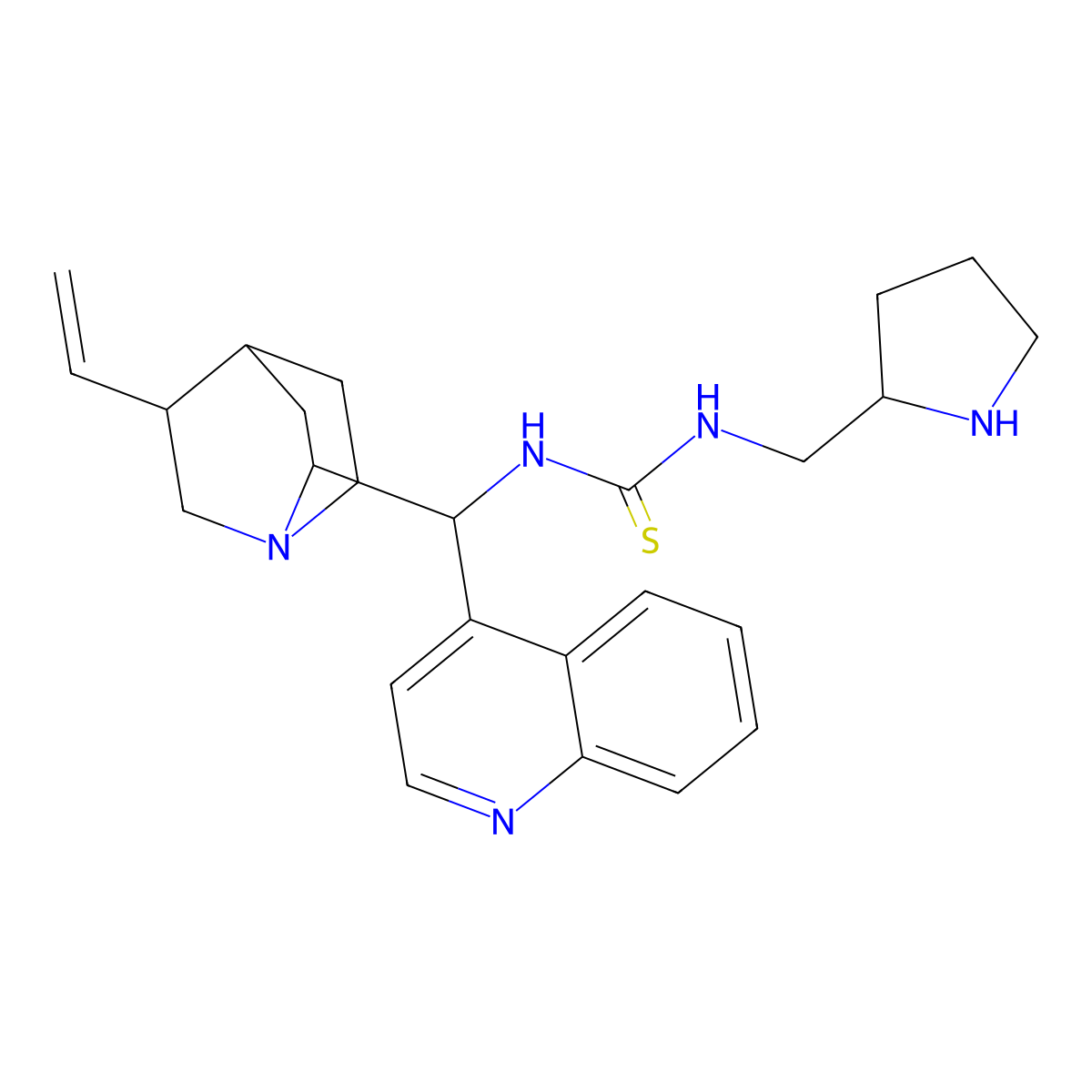 Thiourea, N-(8alpha,9S)-cinchonan-9-yl-N'-[(2R)-2-pyrrolidinylmethyl]- molecular structure, CAS 1222966-43-9