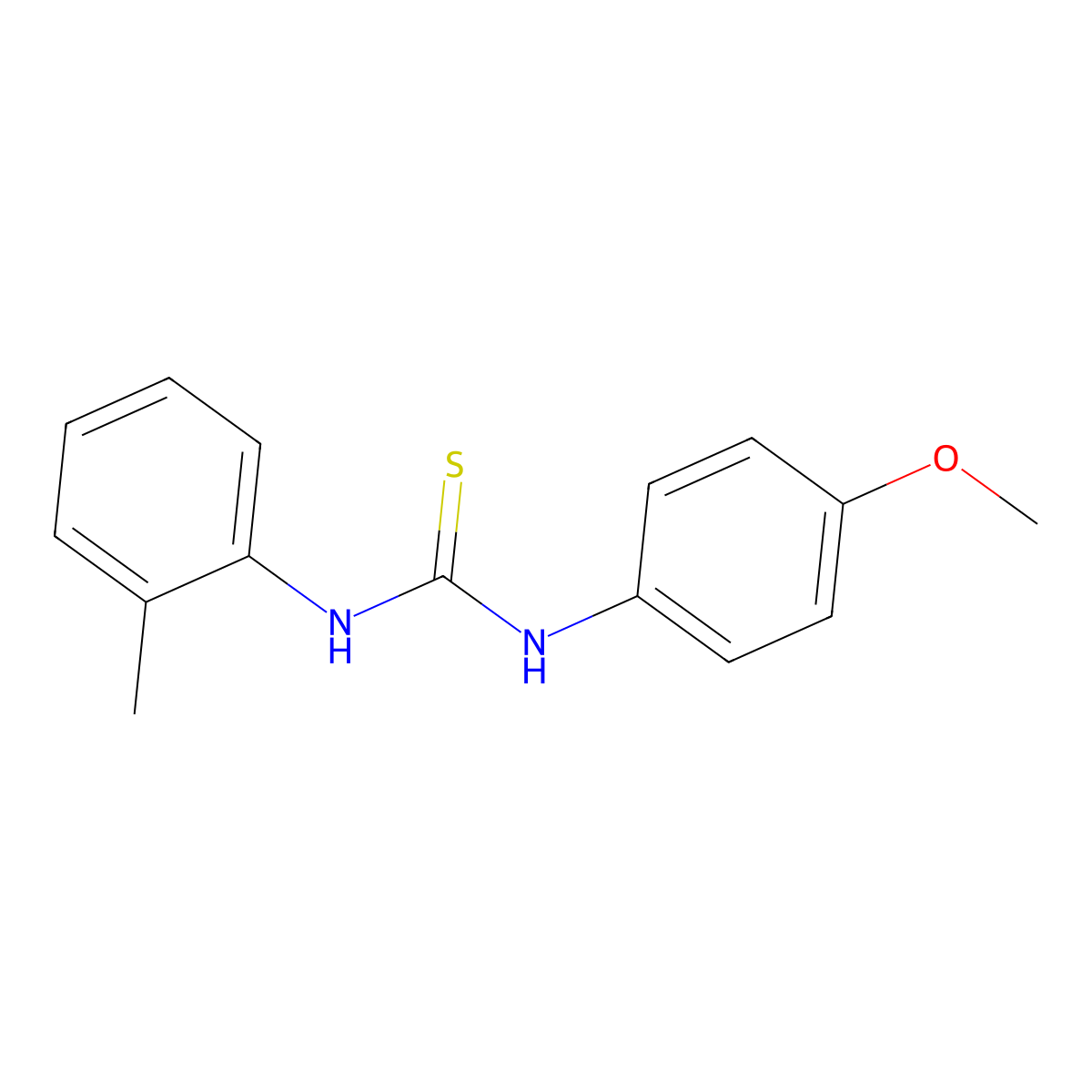 1-(4-Methoxyphenyl)-3-(2-methylphenyl)thiourea molecular structure, CAS 1223-11-6