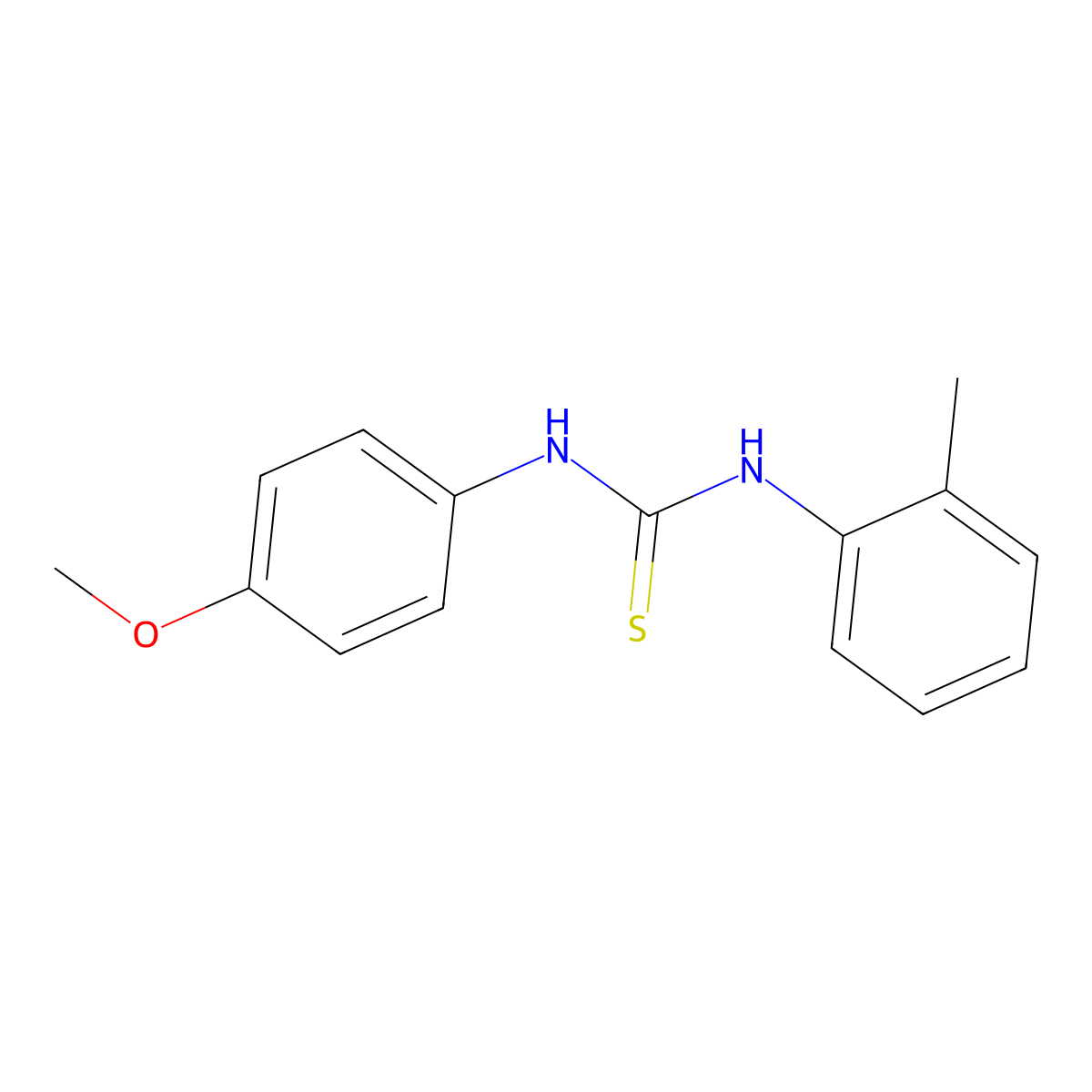 1-(4-Methoxyphenyl)-3-(2-methylphenyl)thiourea molecular structure, CAS 1223-11-6