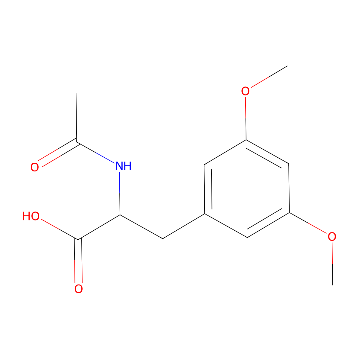 3-(3,5-Dimethoxyphenyl)-2-acetamidopropanoic acid molecular structure, CAS 1223-18-3