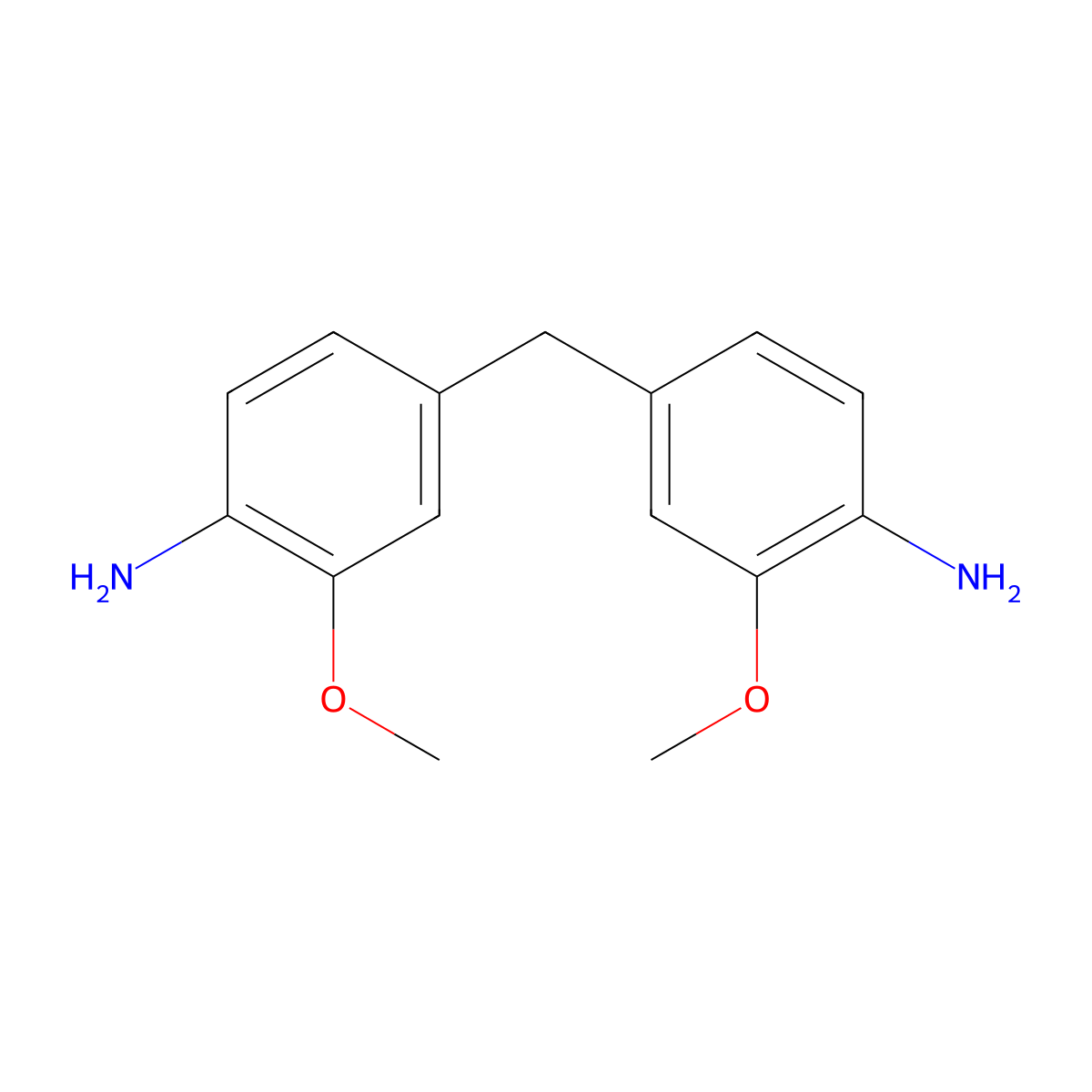 Benzenamine, 4,4'-methylenebis(2-methoxy- molecular structure, CAS 1223-20-7