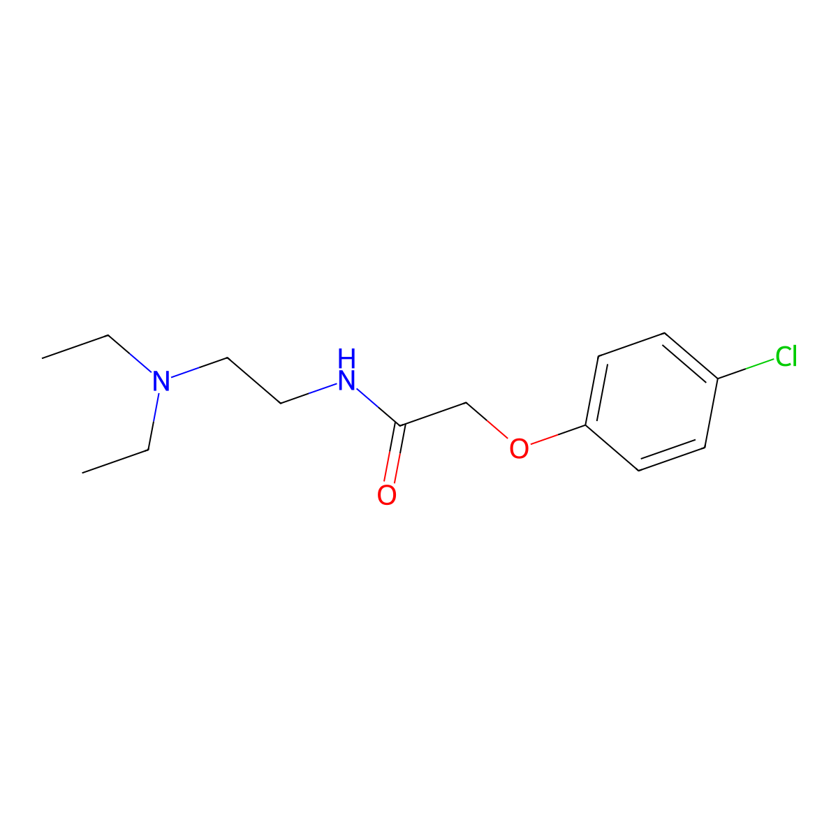 2-(4-Chlorophenoxy)-N-(2-(diethylamino)ethyl)acetamide molecular structure, CAS 1223-36-5