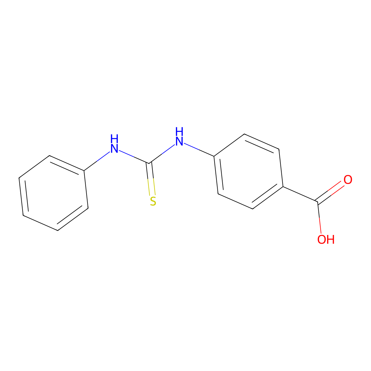 Benzoic acid, 4-(((phenylamino)thioxomethyl)amino)- molecular structure, CAS 1223-42-3