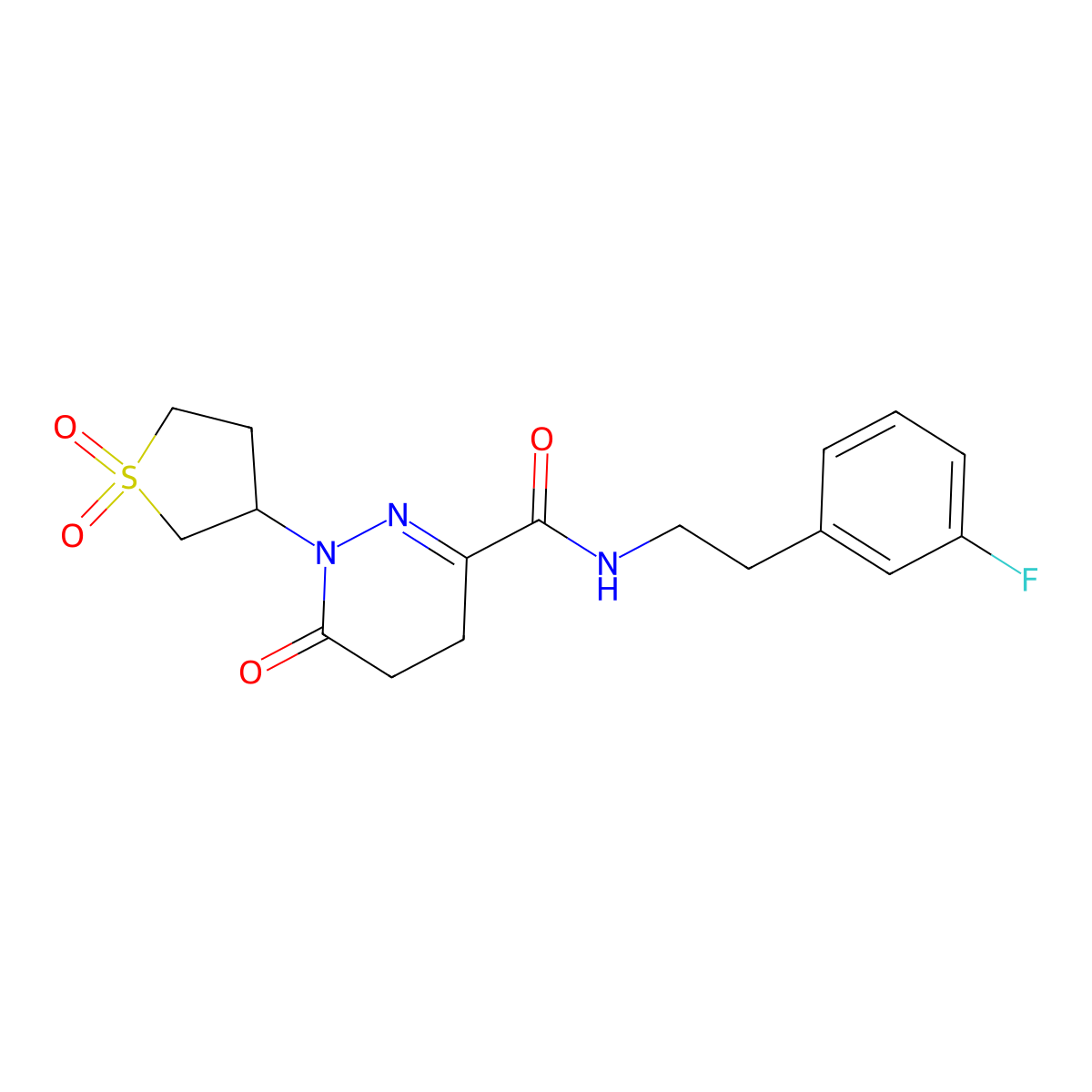 1-(1,1-dioxidotetrahydrothiophen-3-yl)-N-[2-(3-fluorophenyl)ethyl]-6-oxo-1,4,5,6-tetrahydropyridazine-3-carboxamide molecular structure, CAS 1223016-52-1