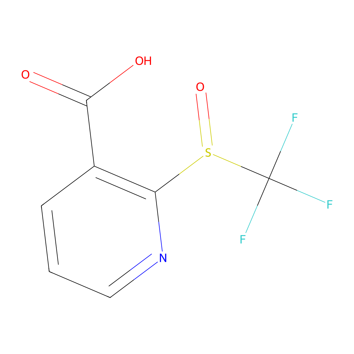 2-Trifluoromethanesulfinylpyridine-3-carboxylic acid molecular structure, CAS 1223025-21-5