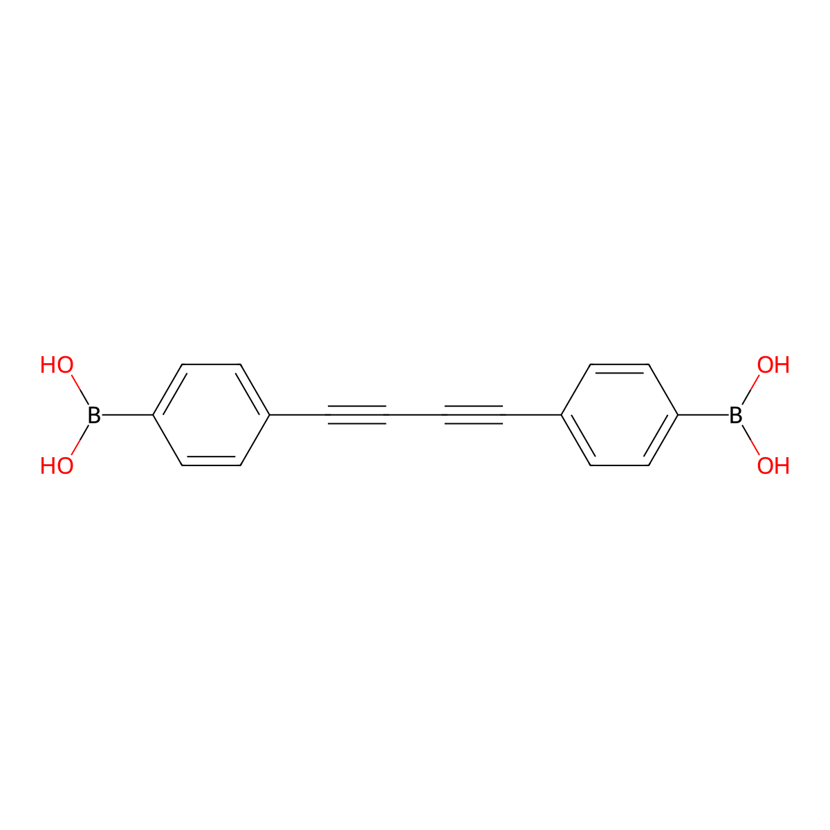 (Buta-1,3-diyne-1,4-diylbis(4,1-phenylene))diboronic acid molecular structure, CAS 1223038-68-3