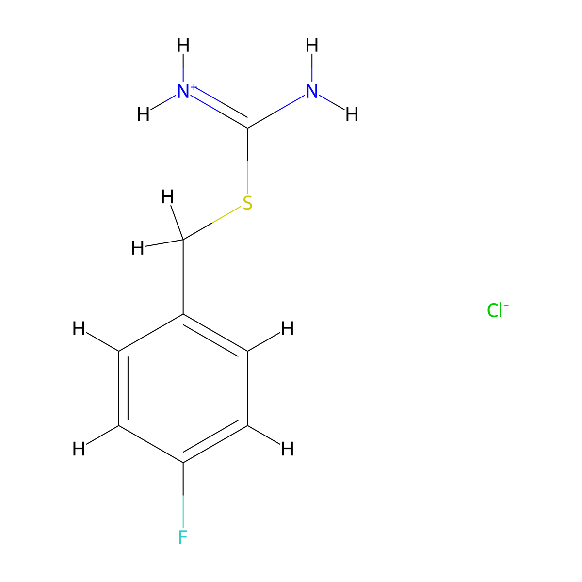 Amino[(4-fluorobenzyl)sulfanyl]methaniminium chloride molecular structure, CAS 122305-64-0