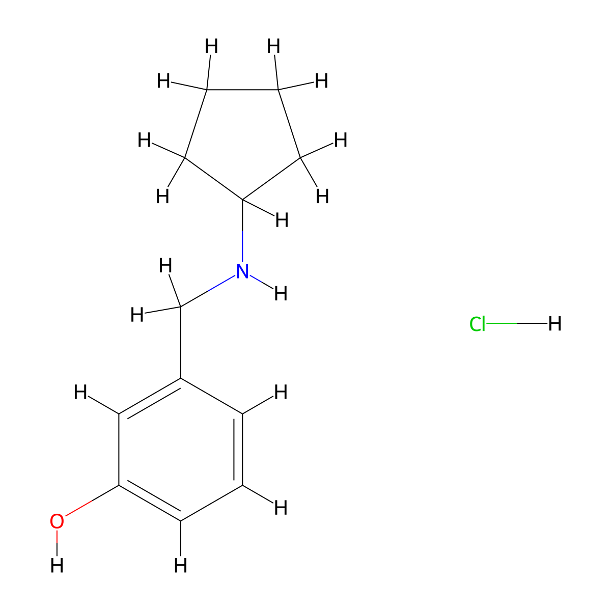 3-((Cyclopentylamino)methyl)phenol hydrochloride molecular structure, CAS 1223061-26-4