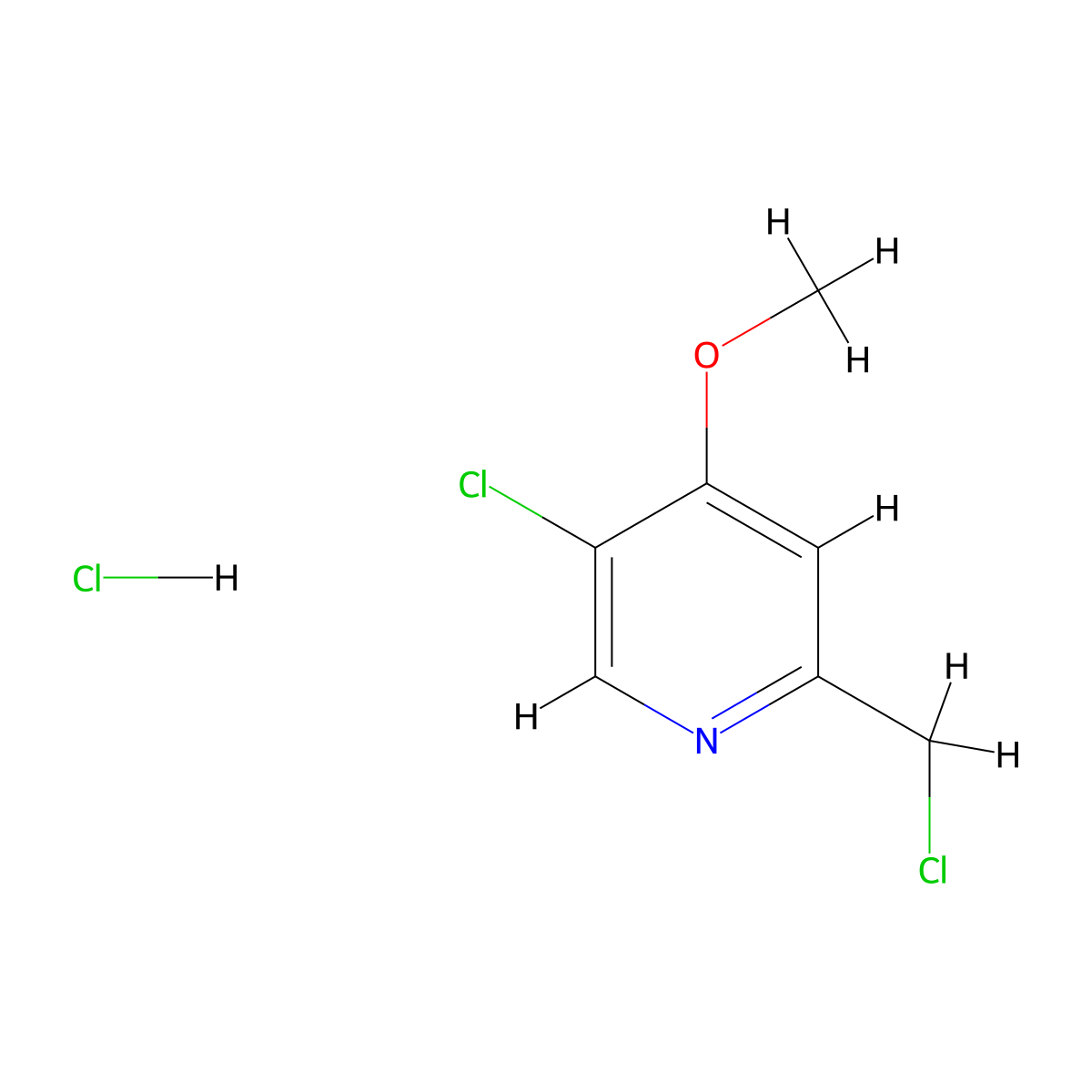 5-Chloro-2-(chloromethyl)-4-methoxypyridine hydrochloride molecular structure, CAS 122307-30-6