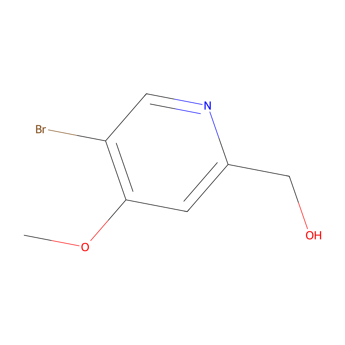 (5-Bromo-4-methoxypyridin-2-yl)methanol molecular structure, CAS 122307-33-9